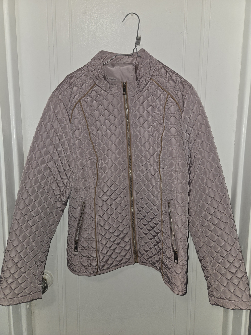 SHEIN Quilted Light Mauve Puffer Jacket